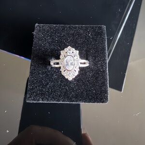 Bomb Party Sterling Silver Women's Ring with Crystal Accents